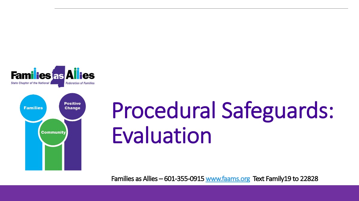 Procedural Safeguards - Evaluation