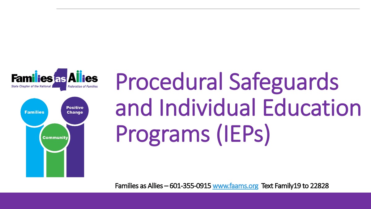 IEPs Webinar Slide - Families as Allies