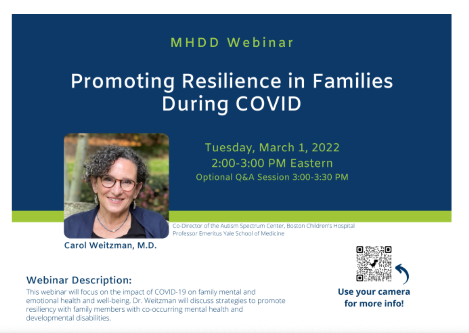 MHDD Webinar Series Flyer