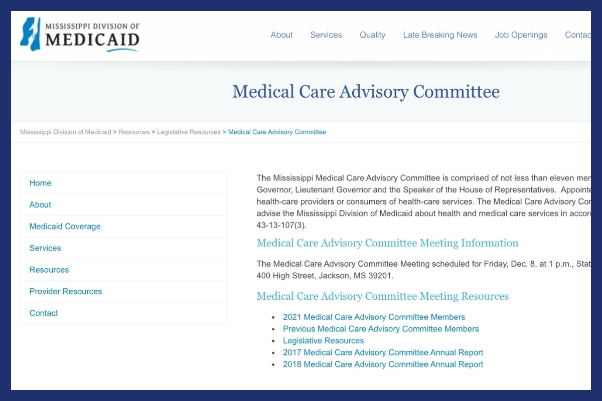 You are currently viewing Please Attend the Medicaid Medical Advisory Committee Meeting on Dec. 8th