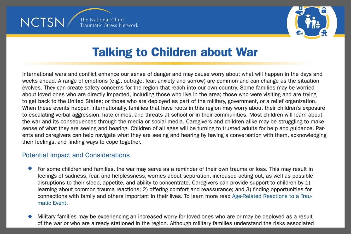 Read more about the article Talking to our Children about Violence in Israel and Palestine