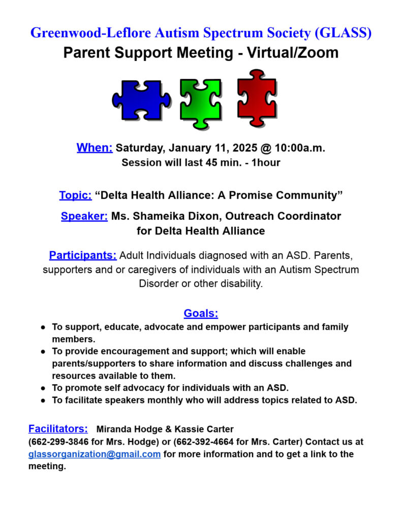 Greenwood-Leflore Autism Spectrum Society